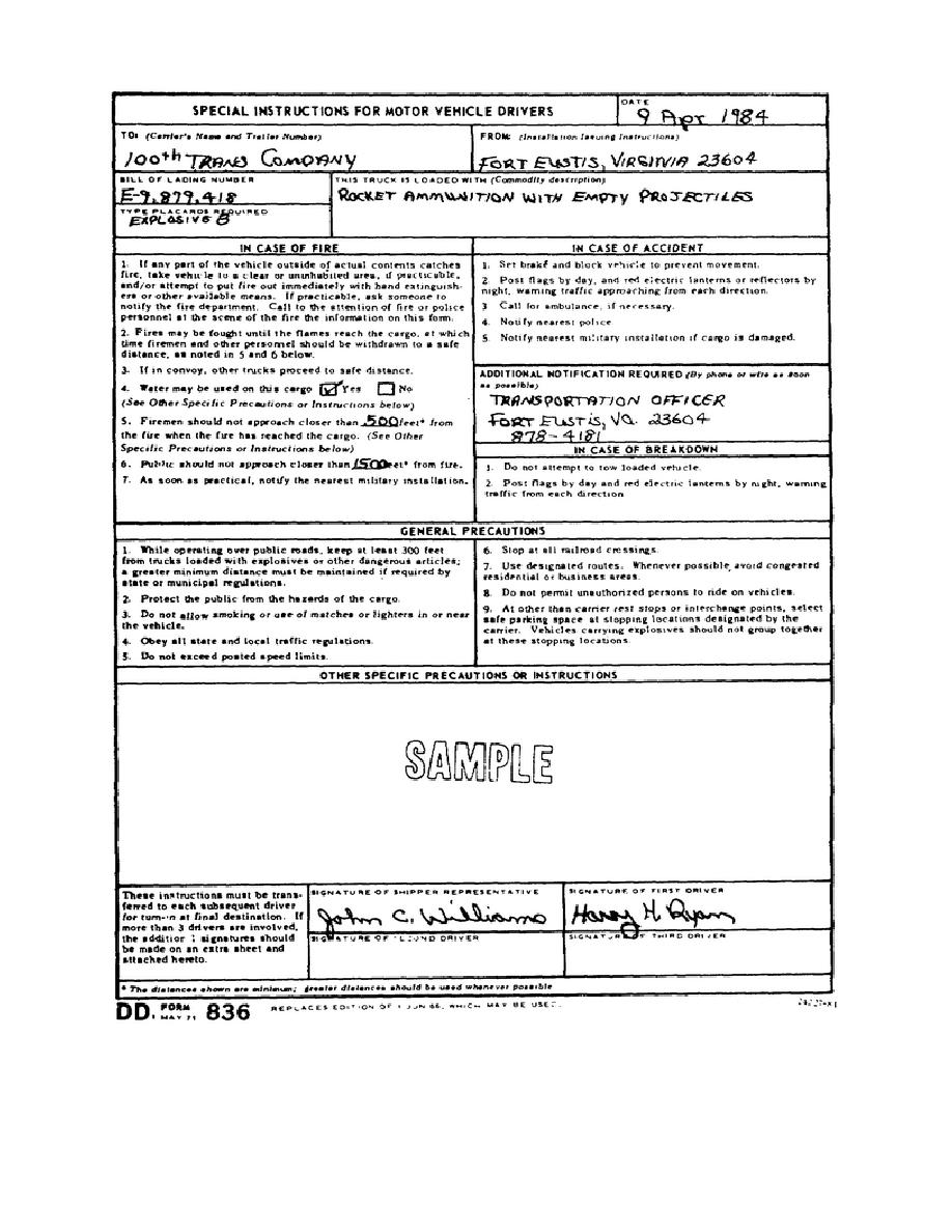 Figure 4 8 DD Form 836 Figure 4 8 DD Form 836